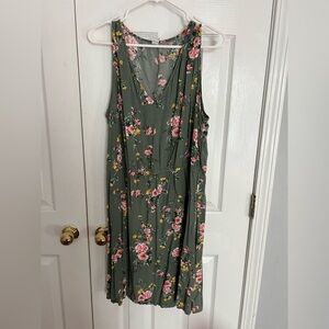 Old Navy Green Floral Maxi Dress